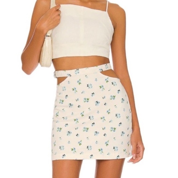 WeWoreWhat Dresses & Skirts - NWT WeWoreWhat Watercolor Ditsy Floral
Cutout Skirt size L